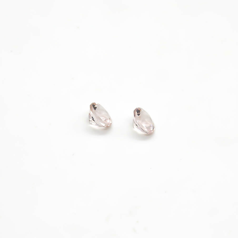 1.63 ct Round Faceted Pale Pinkish-Orange Morganite Matching Set Of 2 Stone