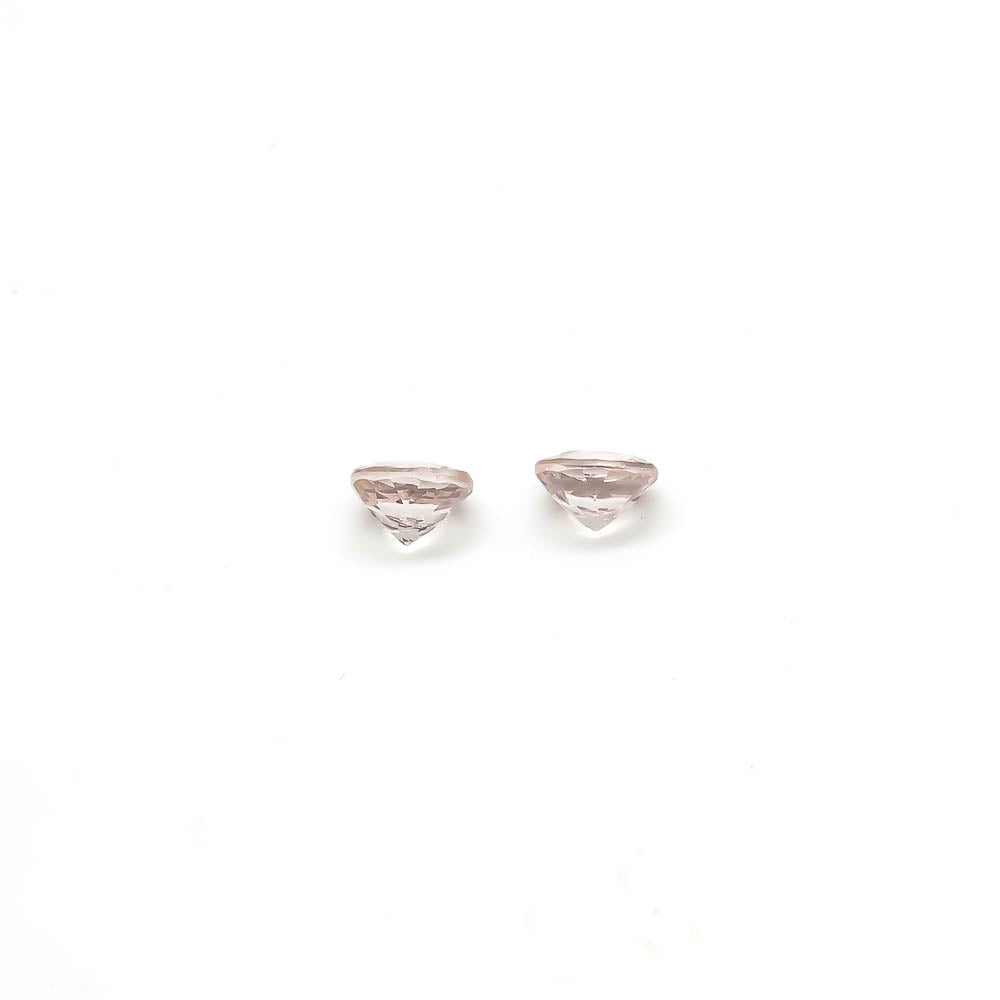 1.63 ct Round Faceted Pale Pinkish-Orange Morganite Matching Set Of 2 Stone