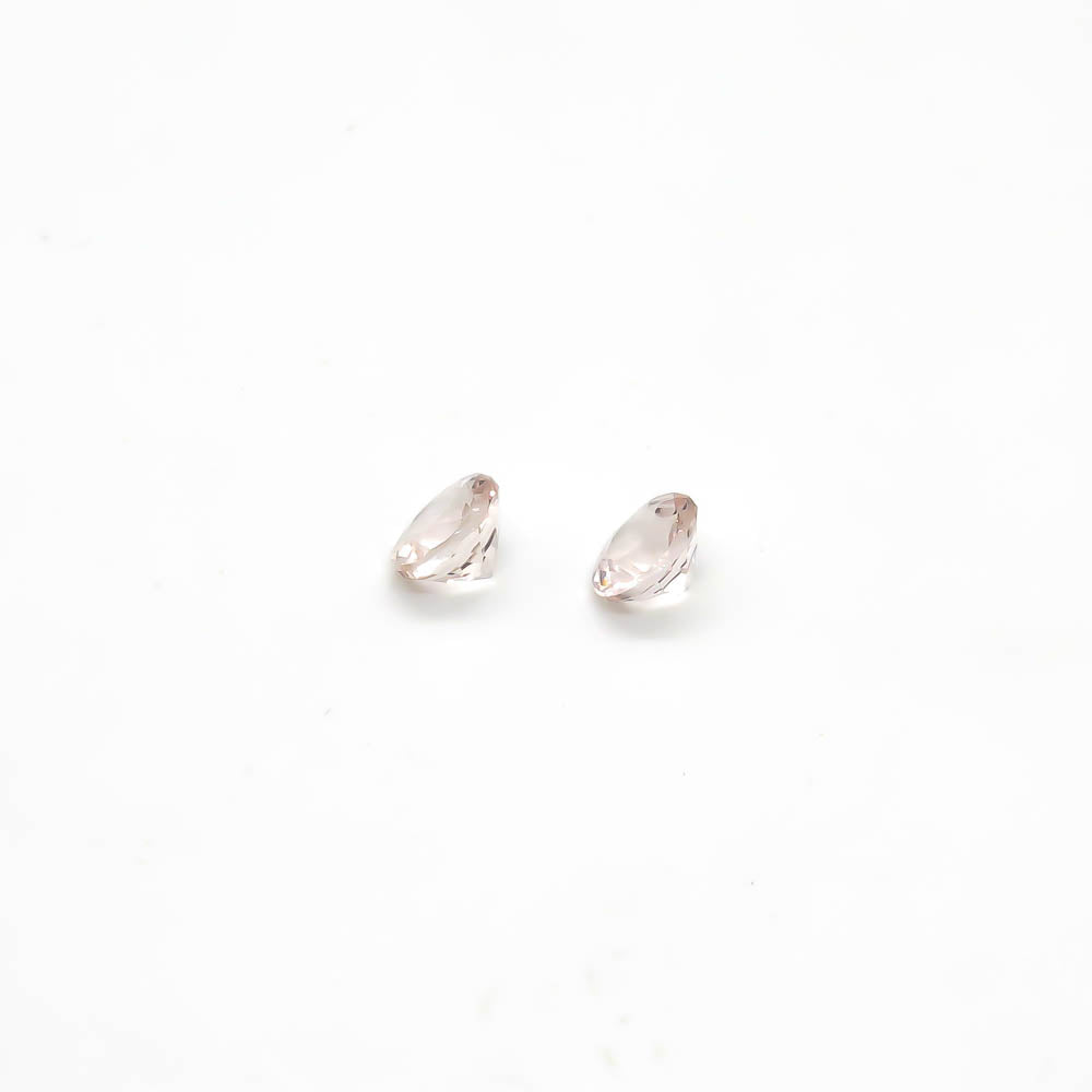 1.63 ct Round Faceted Pale Pinkish-Orange Morganite Matching Set Of 2 Stone