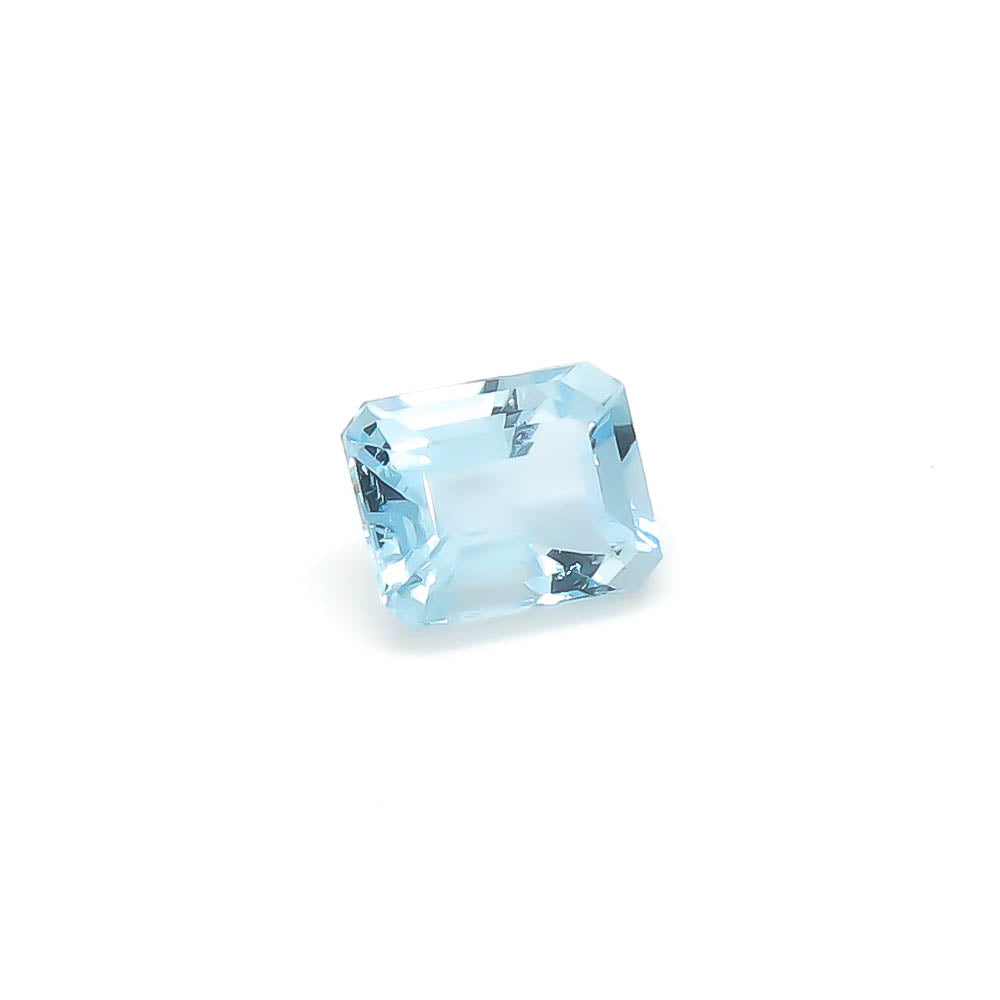 3.40 ct CERTIFIED Octagon Faceted Medium Blue Aquamarine