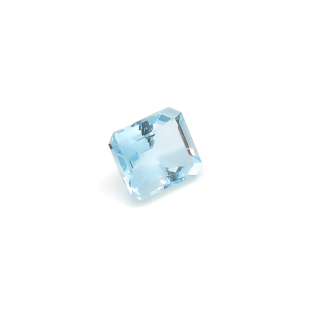 3.40 ct CERTIFIED Octagon Faceted Medium Blue Aquamarine