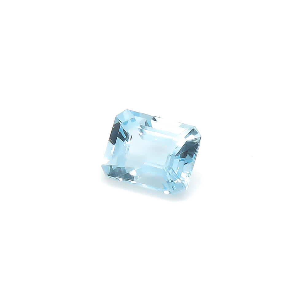 3.40 ct CERTIFIED Octagon Faceted Medium Blue Aquamarine