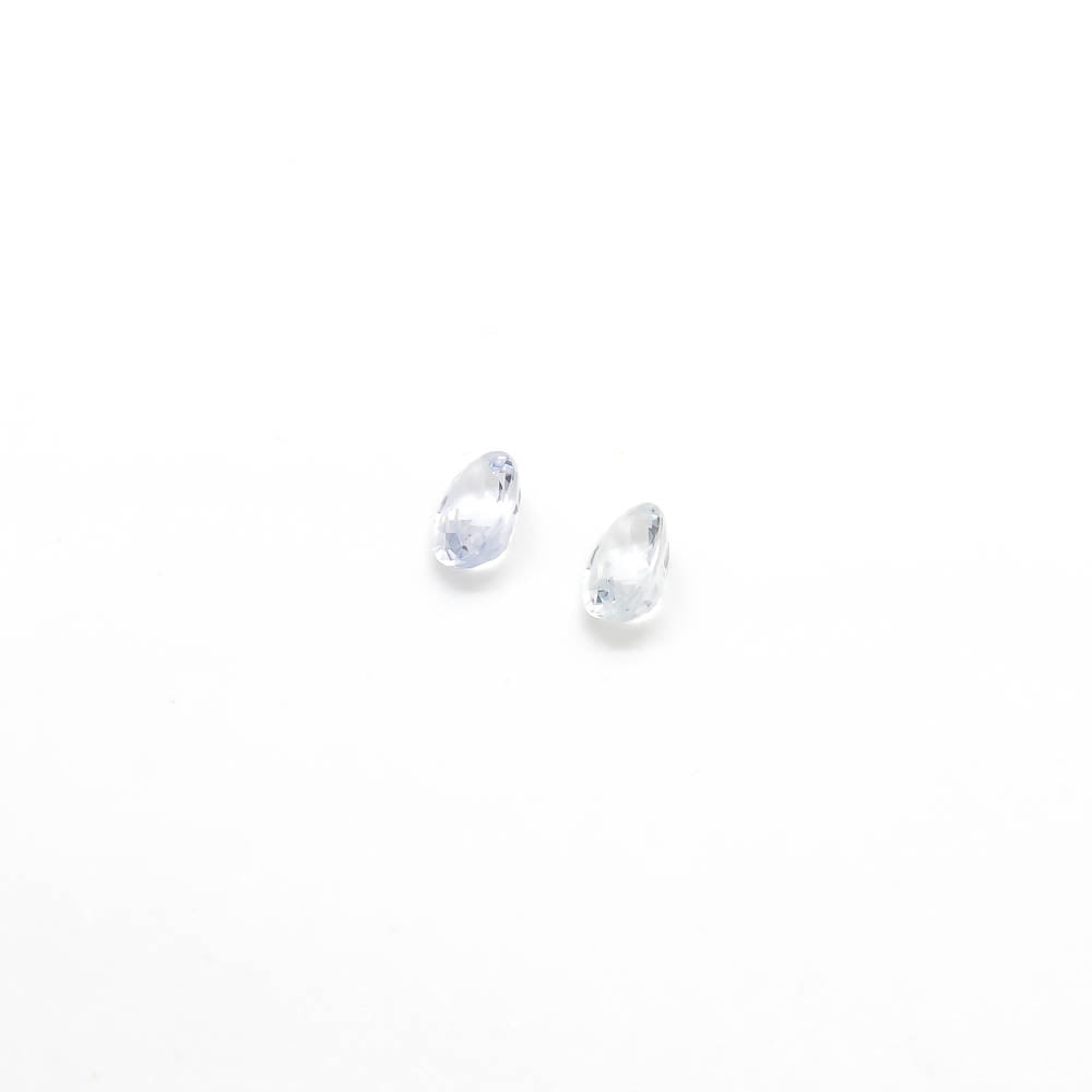 1.02 ct Oval Natural Pale Blue Ceylon Sapphire Set of 2 Stones