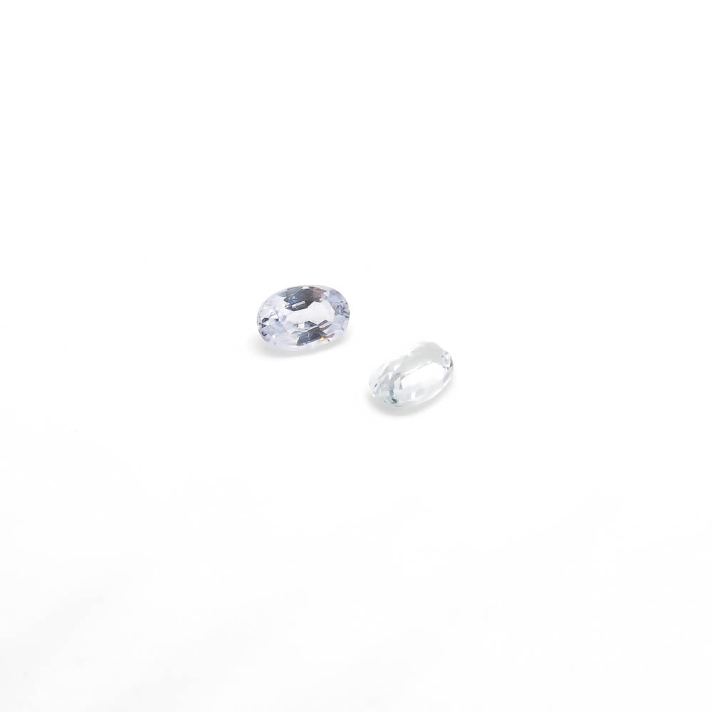 1.02 ct Oval Natural Pale Blue Ceylon Sapphire Set of 2 Stones