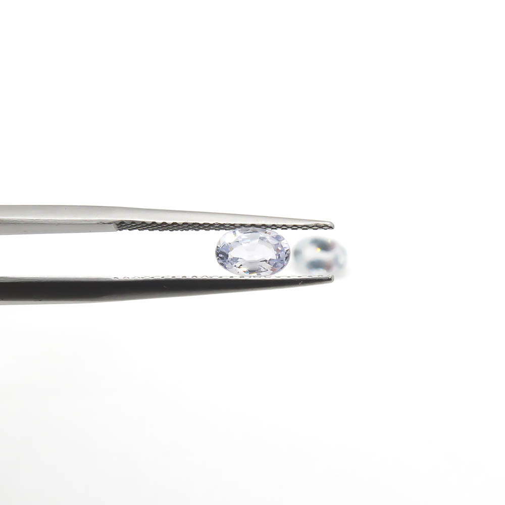 1.02 ct Oval Natural Pale Blue Ceylon Sapphire Set of 2 Stones