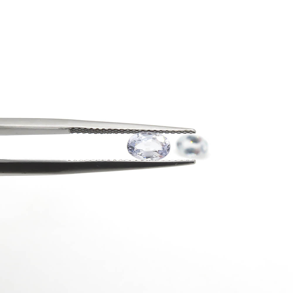 1.02 ct Oval Natural Pale Blue Ceylon Sapphire Set of 2 Stones