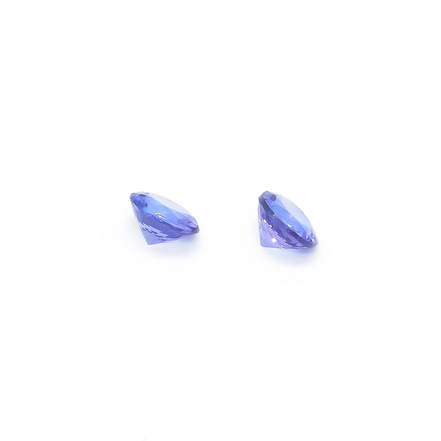 2.01 ct Round Faceted Purple Tanzanite Matching Set Of 2 Stones