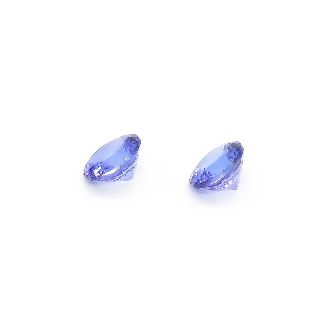 2.01 ct Round Faceted Purple Tanzanite Matching Set Of 2 Stones