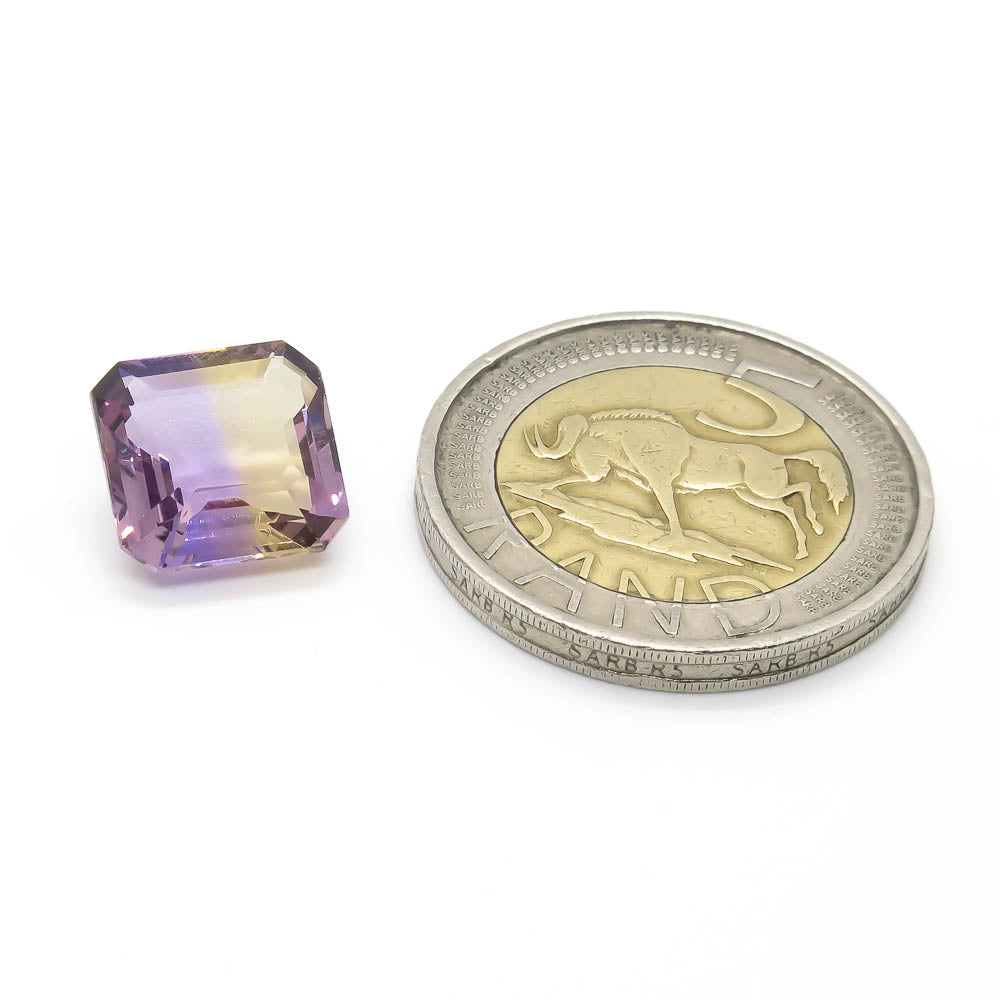 6.29 ct Octagon Faceted UNTREATED Natural Bolivian Ametrine