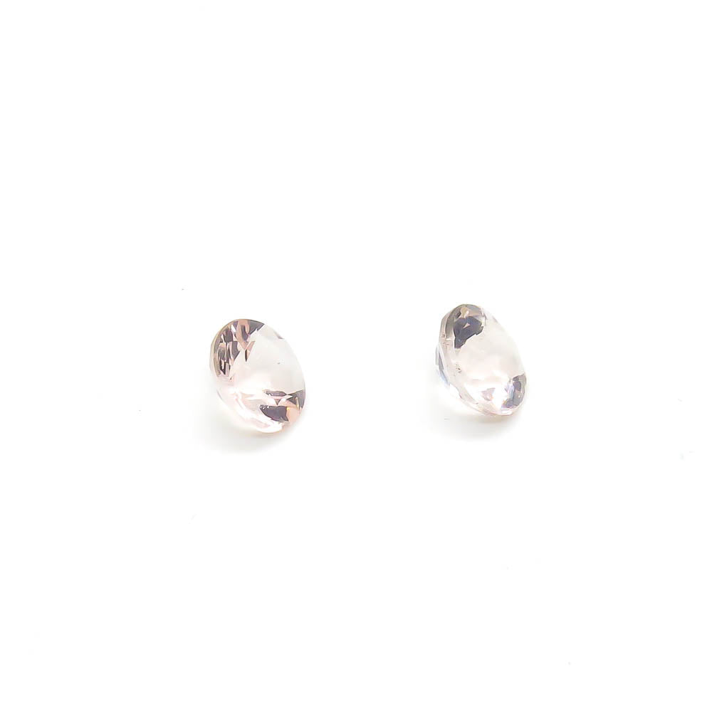 1.61 ct Faceted Round Pale Pink Morganite Matching Set Of 2 Stones
