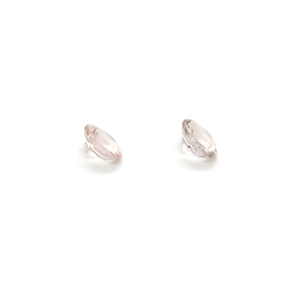 1.61 ct Faceted Round Pale Pink Morganite Matching Set Of 2 Stones