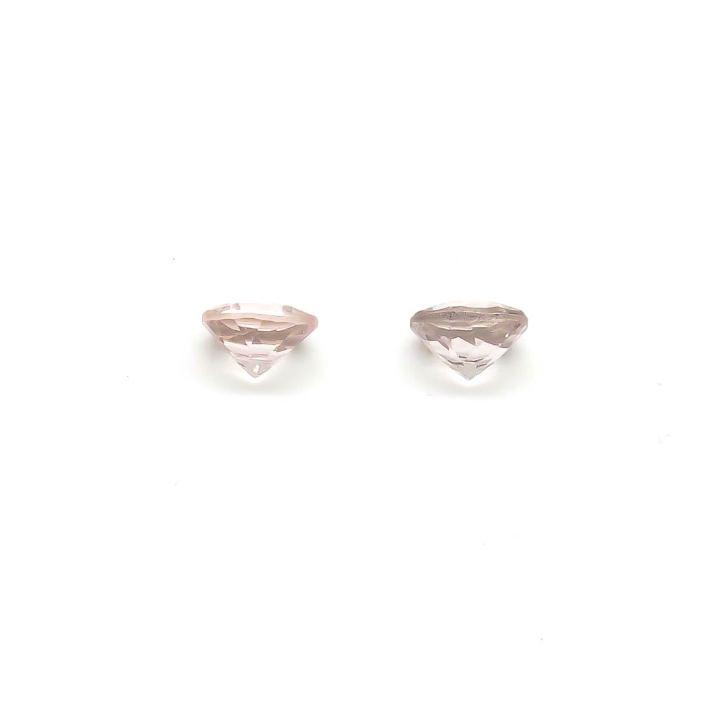 1.61 ct Faceted Round Pale Pink Morganite Matching Set Of 2 Stones