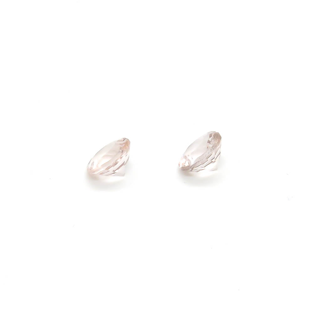 1.61 ct Faceted Round Pale Pink Morganite Matching Set Of 2 Stones