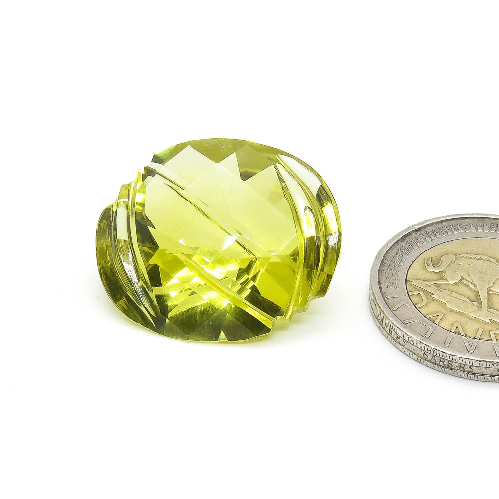 35.92 ct Designer Cut Lime Green Citrine (Lemon Quartz)