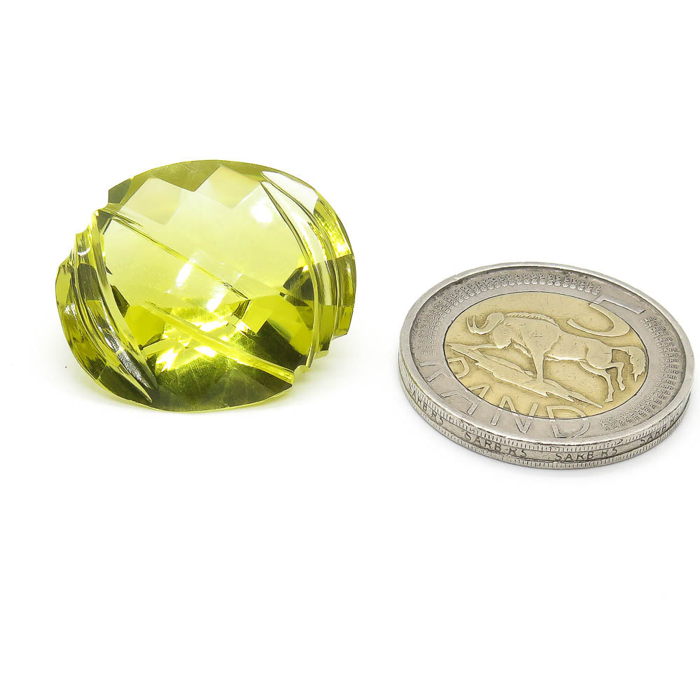 35.92 ct Designer Cut Lime Green Citrine (Lemon Quartz)