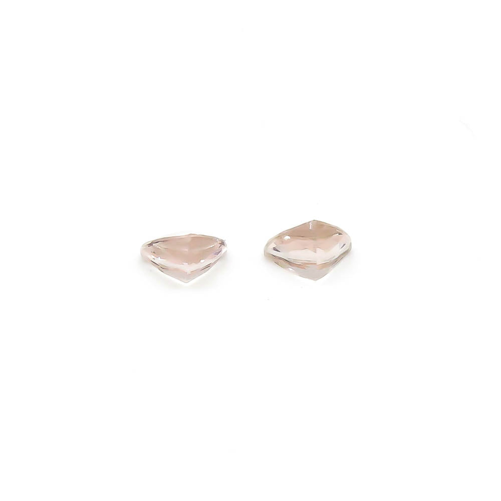 2.06 ct Trilliant Cut Faceted Pale Pinkish-Orange Morganite Matching Set Of 2 Stones