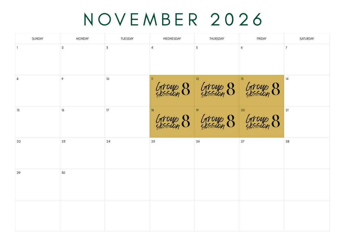 2026 Group 8 (11-13 & 18-20 November)
