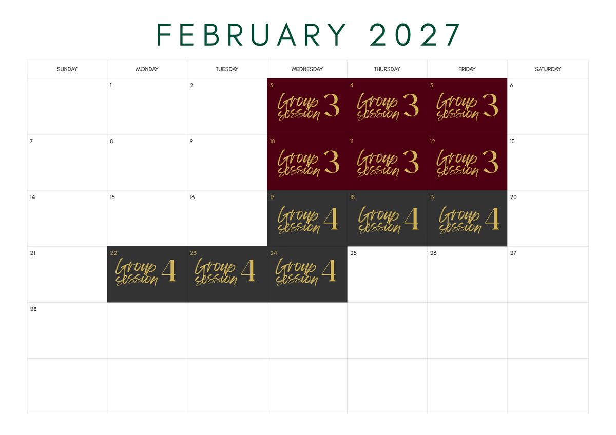 2027 Group 3 (3-5 & 10-12 February)