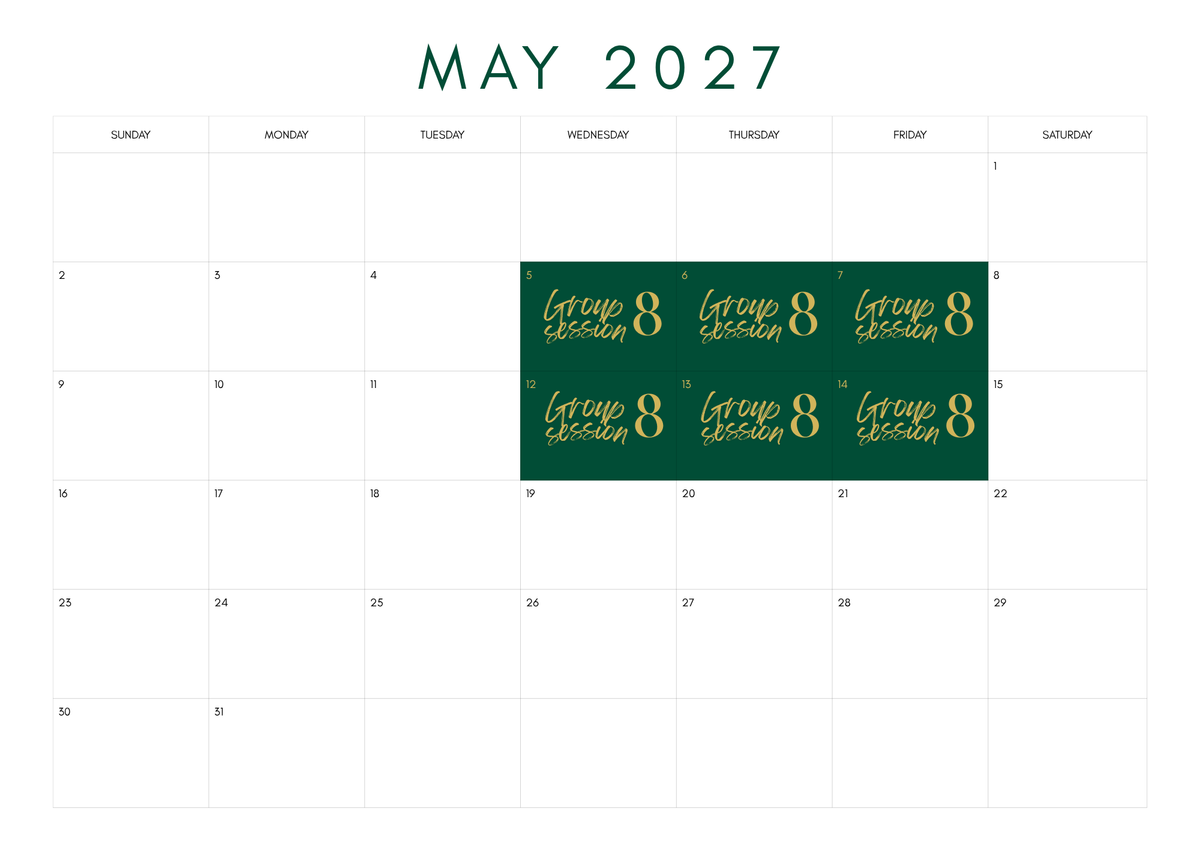 2027 Group 8 (5-7 & 12-14 May)