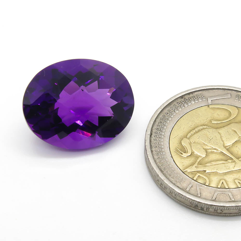 15.30 ct Oval Checkerbaord Amethyst