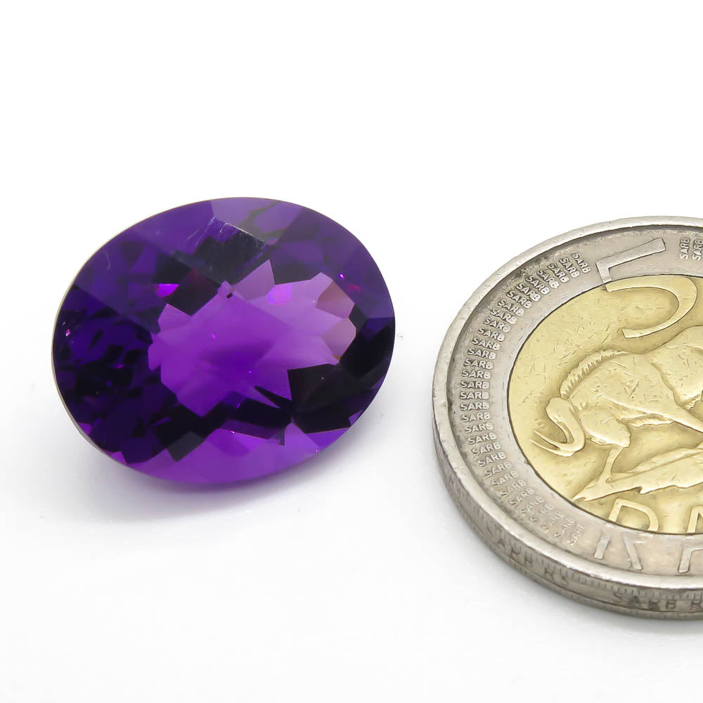 15.30 ct Oval Checkerbaord Amethyst