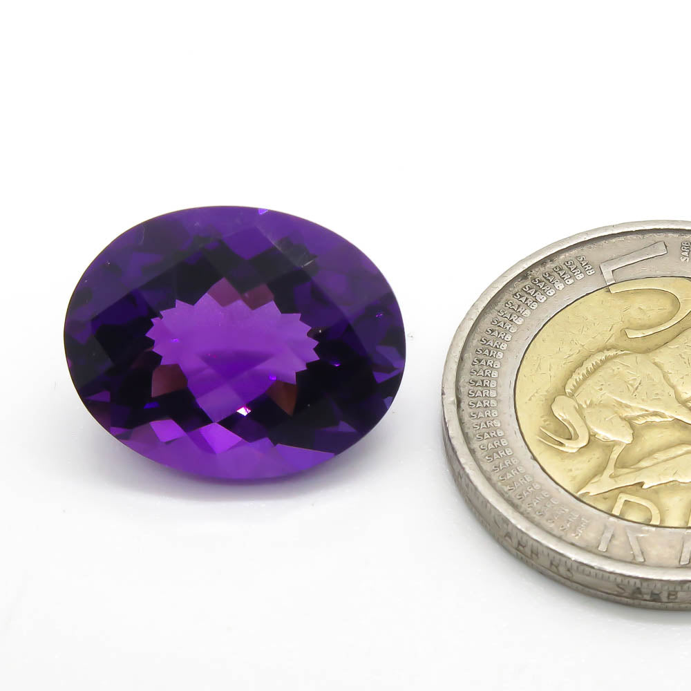 15.30 ct Oval Checkerbaord Amethyst