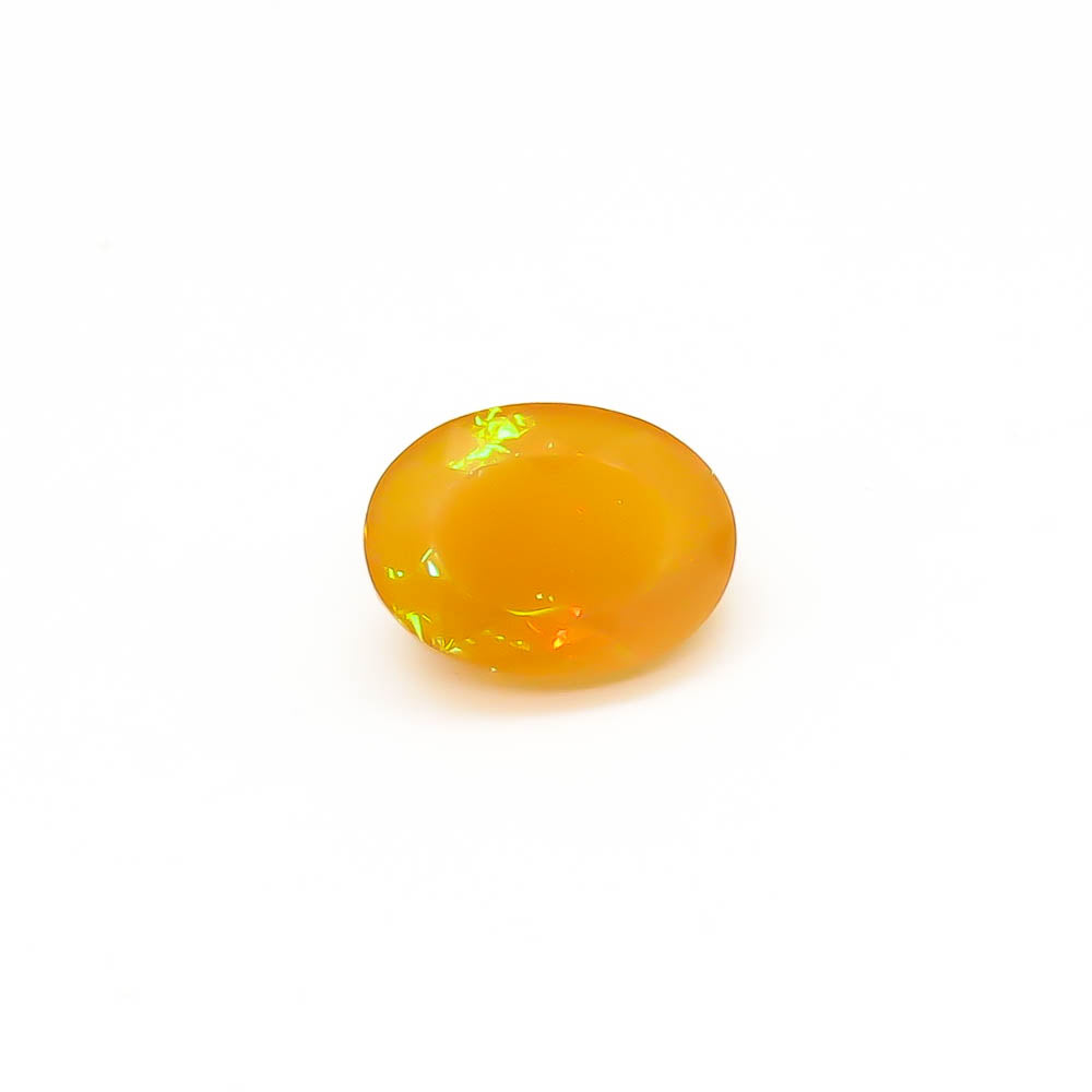 1.67 ct Oval Faceted Deep Yellowish-Orange (With Play-Of-Colour) Mexican Fire Opal