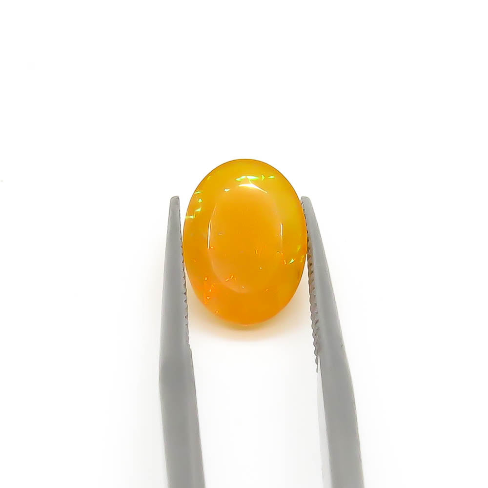 1.67 ct Oval Faceted Deep Yellowish-Orange (With Play-Of-Colour) Mexican Fire Opal