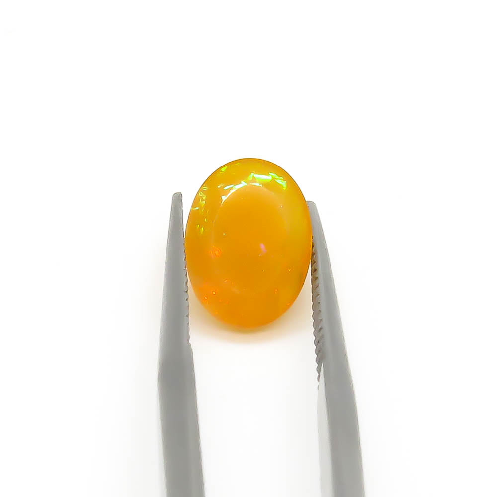 1.67 ct Oval Faceted Deep Yellowish-Orange (With Play-Of-Colour) Mexican Fire Opal