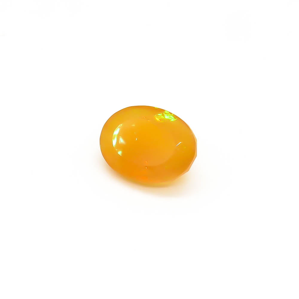 1.67 ct Oval Faceted Deep Yellowish-Orange (With Play-Of-Colour) Mexican Fire Opal