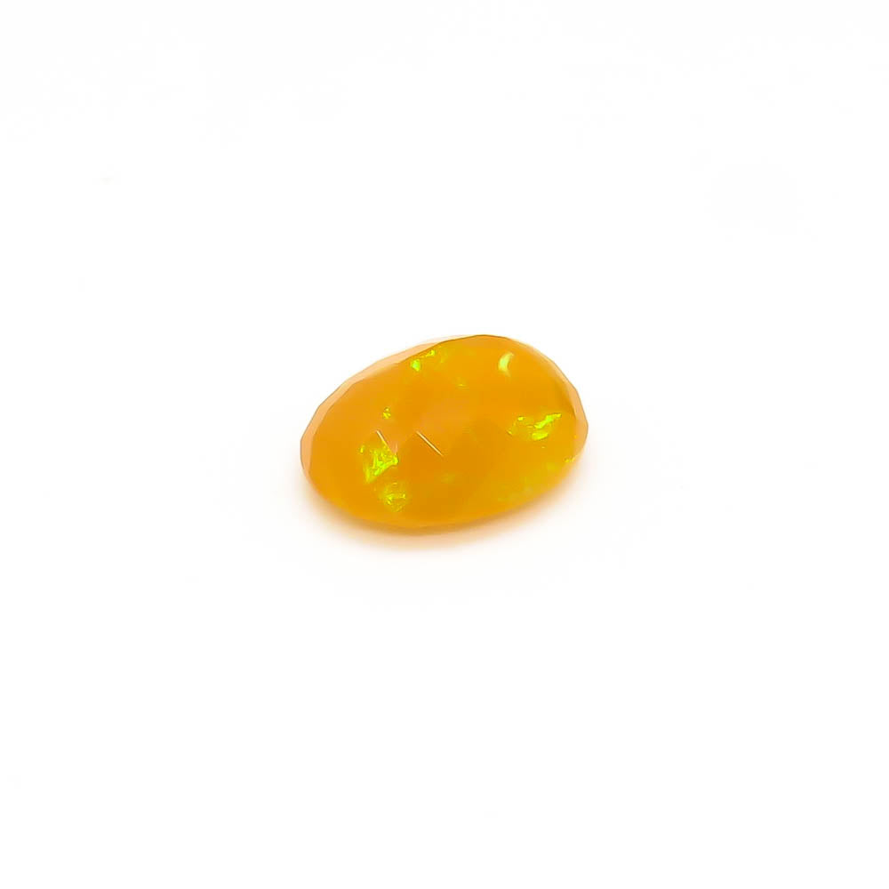 1.67 ct Oval Faceted Deep Yellowish-Orange (With Play-Of-Colour) Mexican Fire Opal