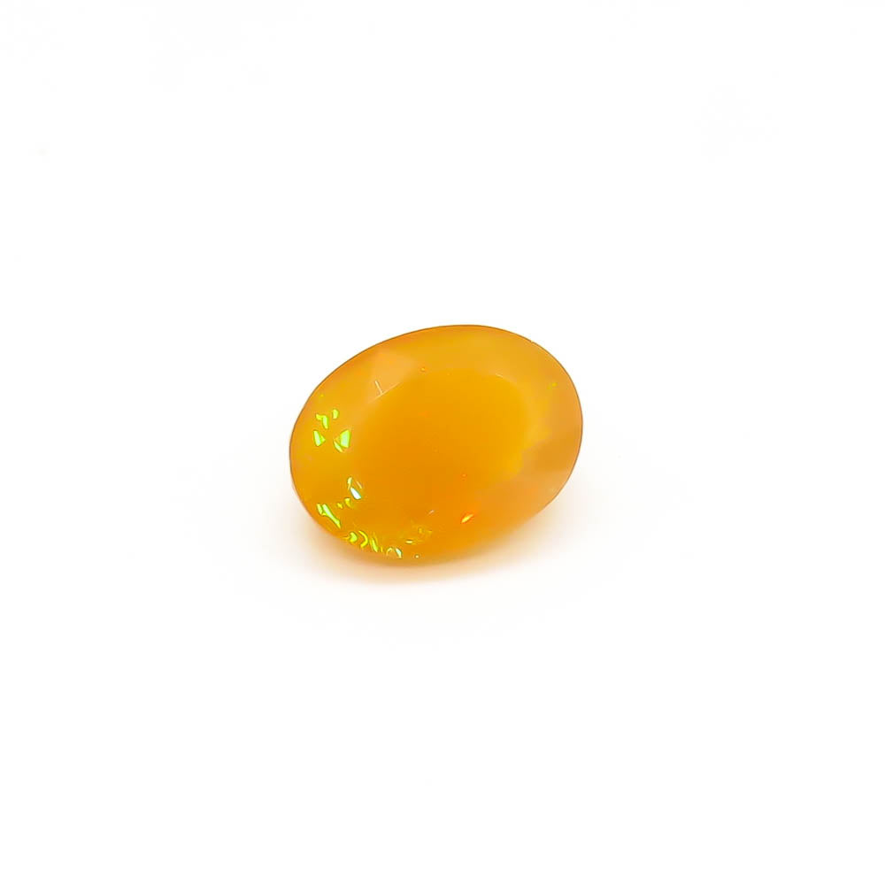 1.67 ct Oval Faceted Deep Yellowish-Orange (With Play-Of-Colour) Mexican Fire Opal