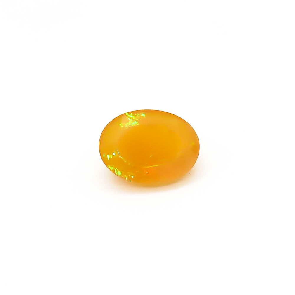 1.67 ct Oval Faceted Deep Yellowish-Orange (With Play-Of-Colour) Mexican Fire Opal