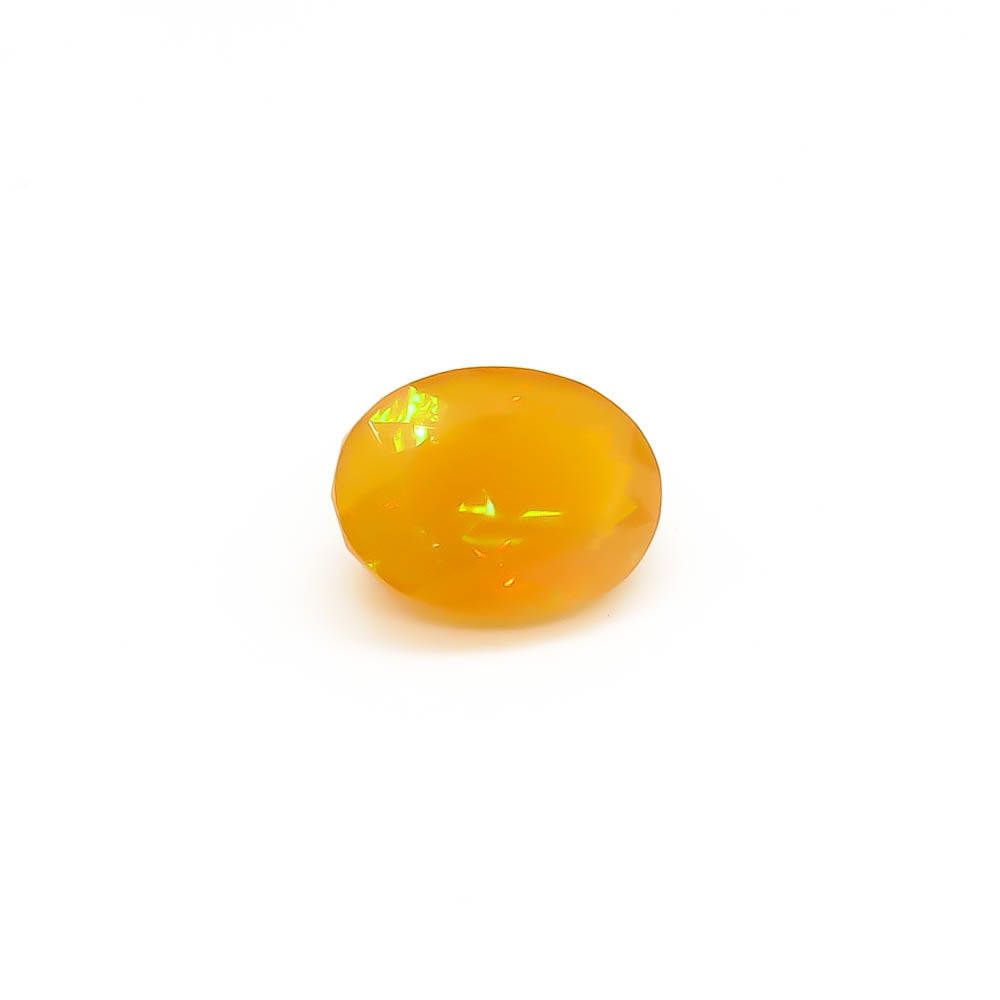 1.67 ct Oval Faceted Deep Yellowish-Orange (With Play-Of-Colour) Mexican Fire Opal