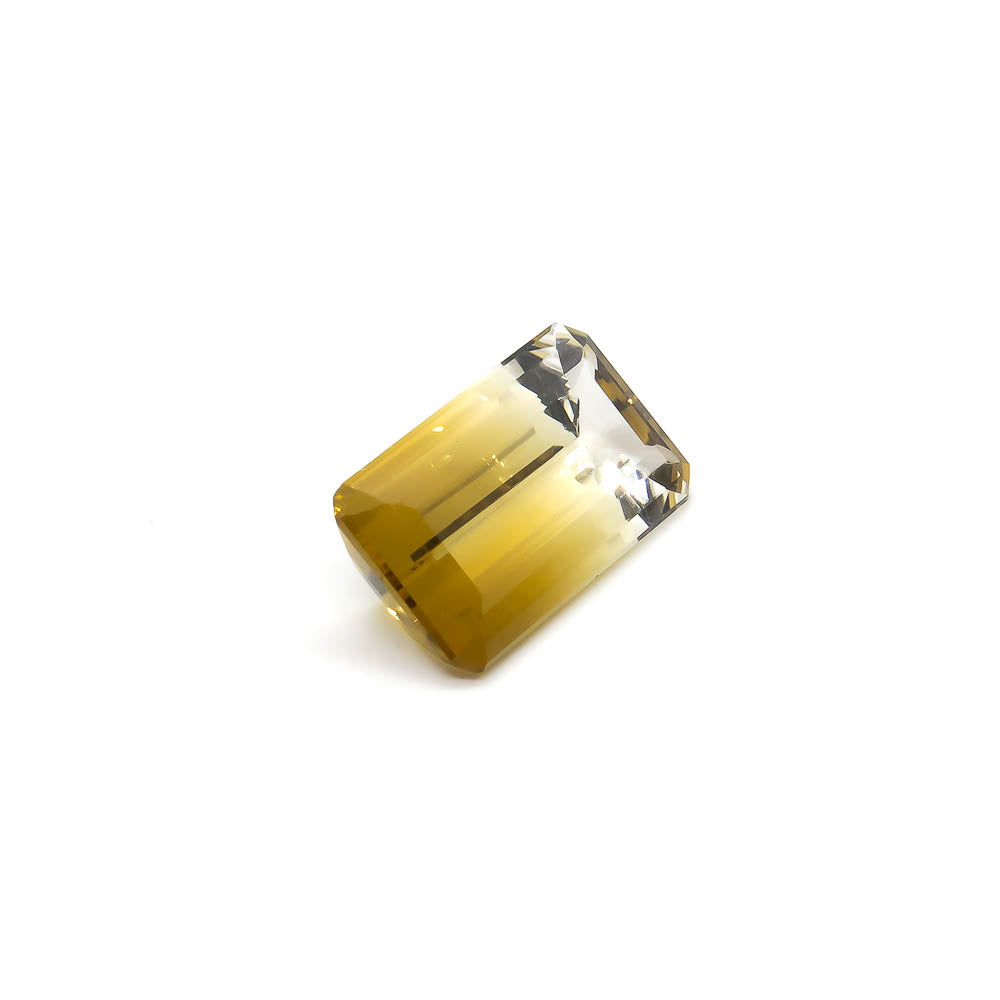 15.06 ct Octagon Faceted Bi-Colour Yellow to Colourless Citrine