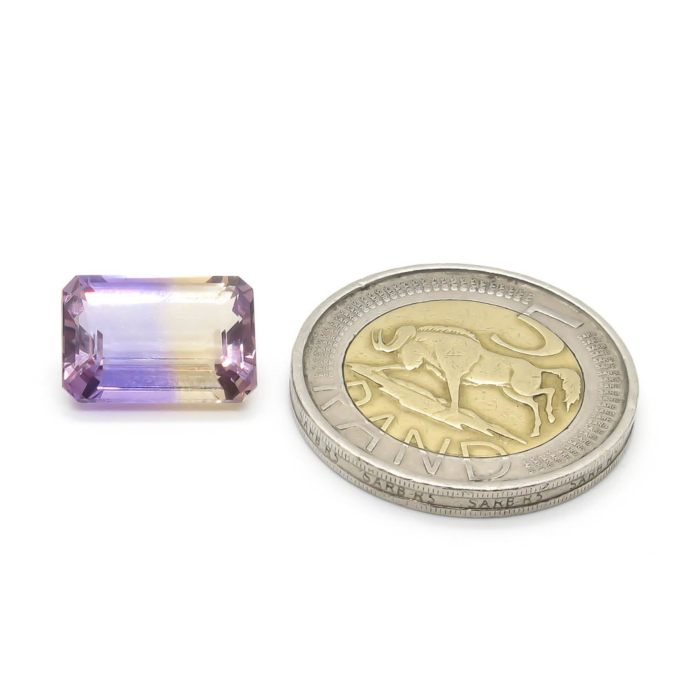 6.85 ct Octagon Faceted UNTREATED Natural Bolivian Ametrine