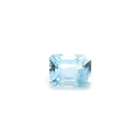 3.40 ct CERTIFIED Octagon Faceted Medium Blue Aquamarine