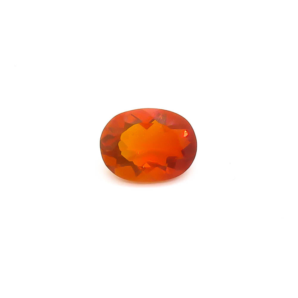 0.85 ct Oval Faceted Reddish-Orange Mexican Fire Opal