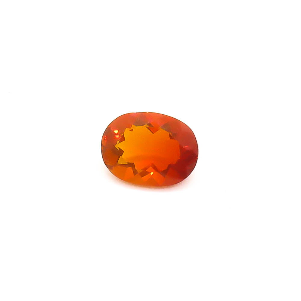 0.85 ct Oval Faceted Reddish-Orange Mexican Fire Opal