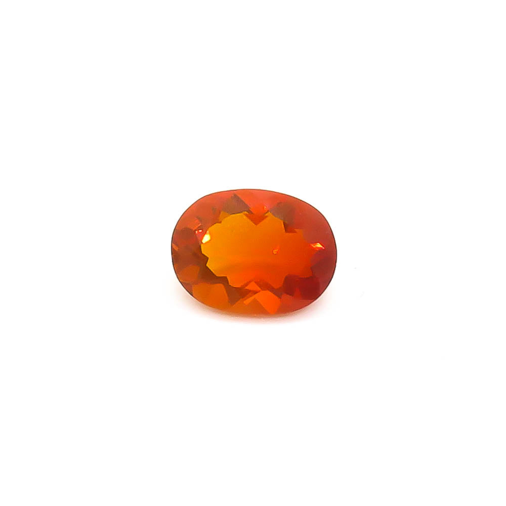 0.85 ct Oval Faceted Reddish-Orange Mexican Fire Opal