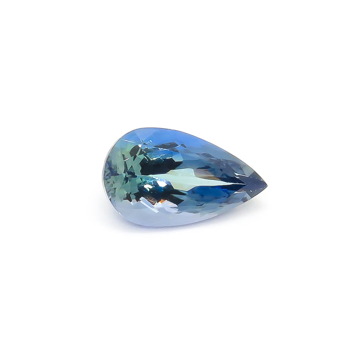 3.38 ct Pear Shape Faceted Peacock Tanzanite