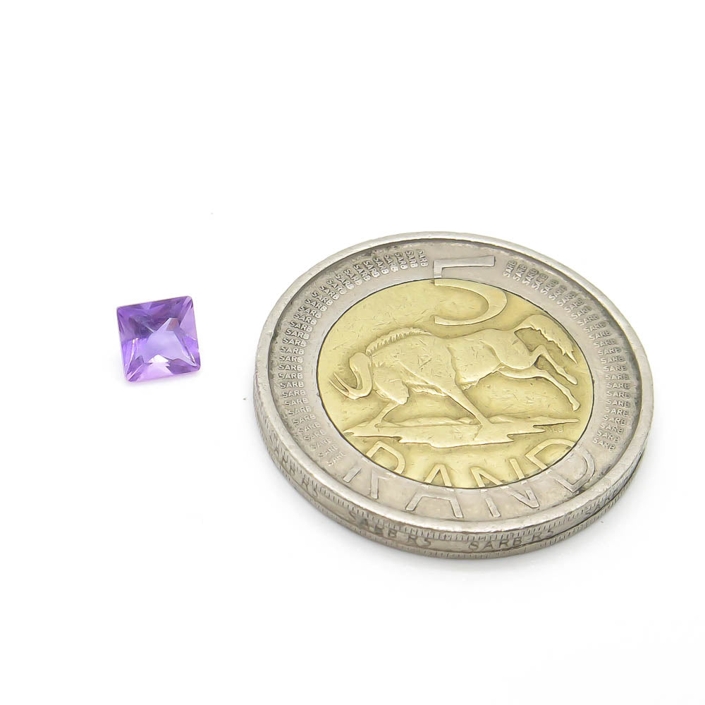 0.54 ct (5mm x 5mm) Square Faceted Amethyst - Medium Purple