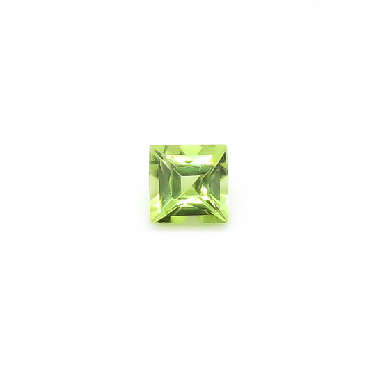 0.65 ct (5 mm) Square Faceted Burmese Peridot