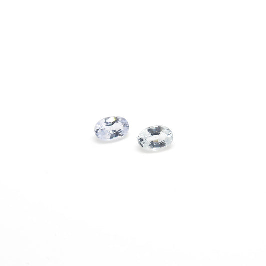 1.02 ct Oval Natural Pale Blue Ceylon Sapphire Set of 2 Stones