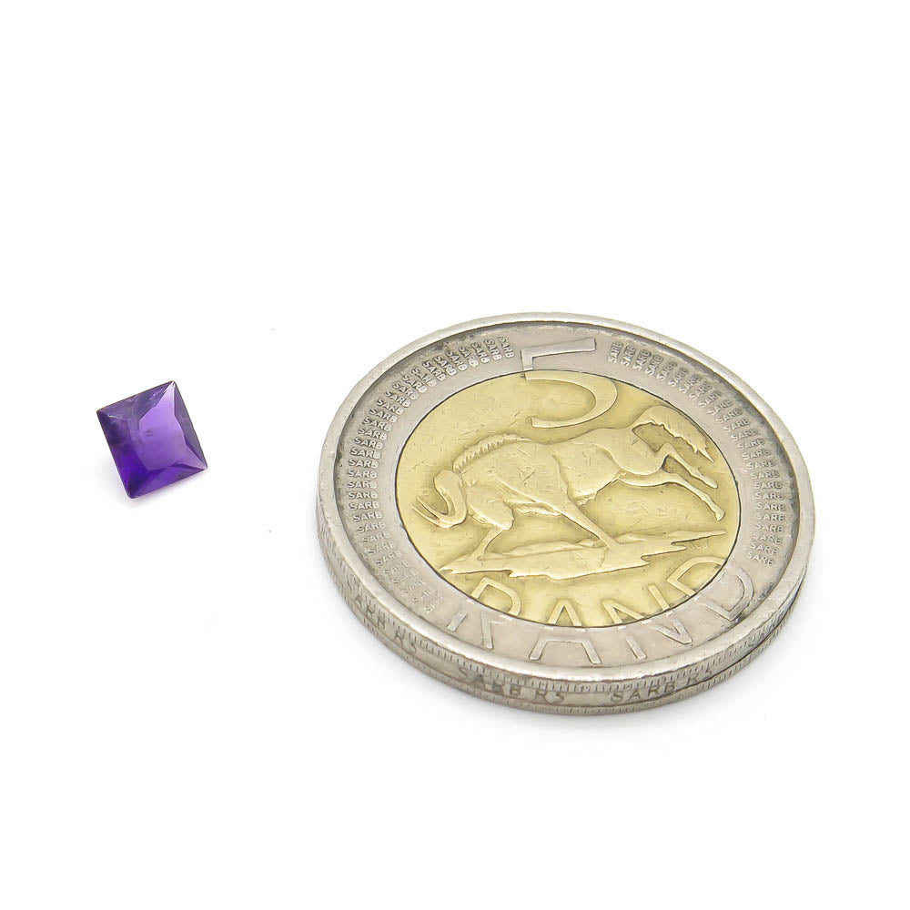 0.54 ct (5mm x 5mm) Square Faceted Amethyst - Dark Purple