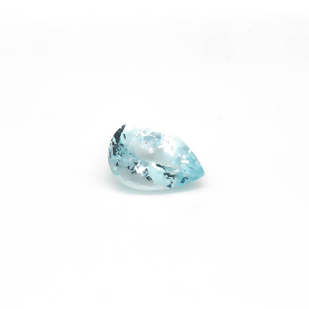 2.96 ct Pear Shape Faceted Medium Blue Aquamarine