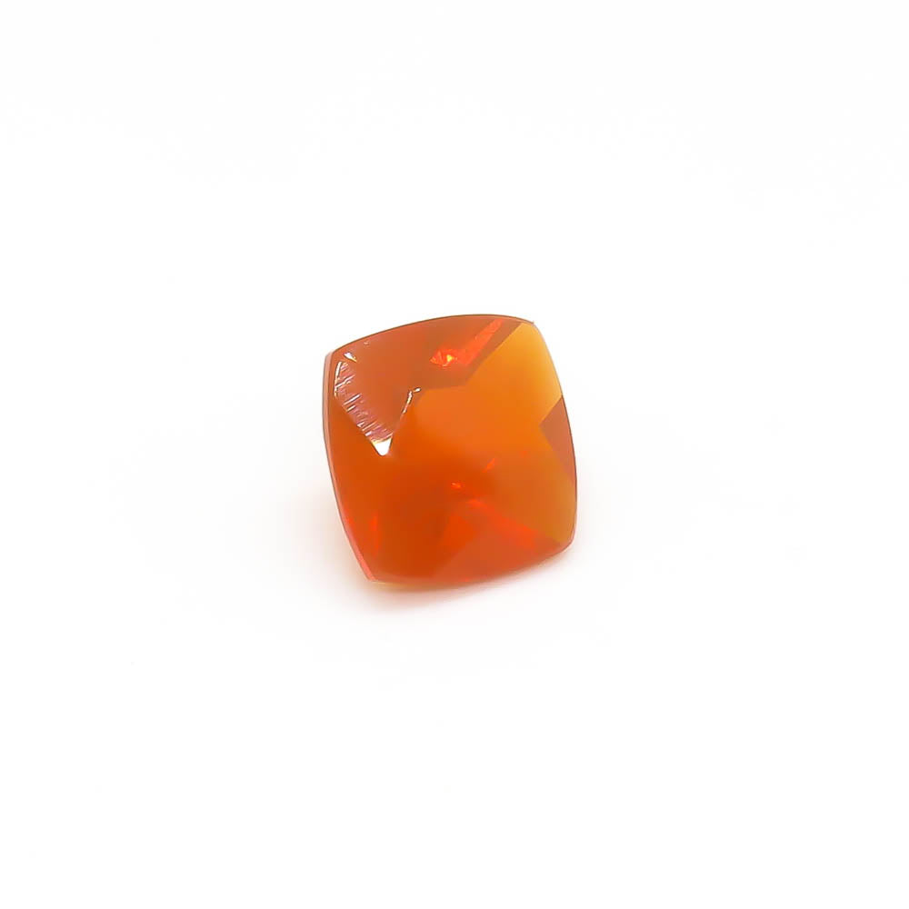 1.59 ct Cushion Cut Faceted Orange Mexican Fire Opal