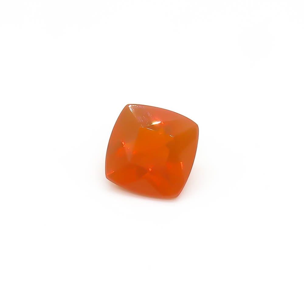 1.59 ct Cushion Cut Faceted Orange Mexican Fire Opal