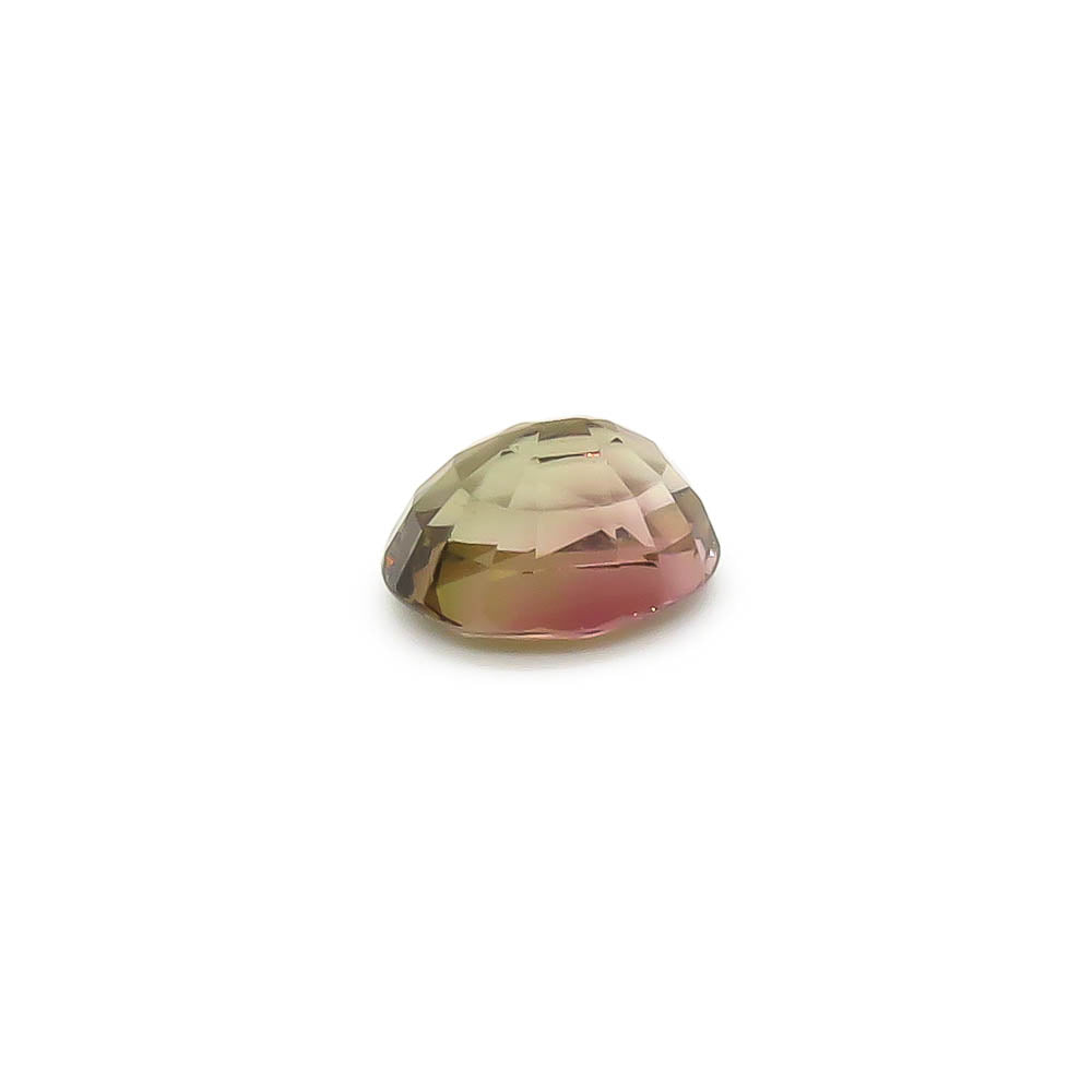 2.20 ct Oval Faceted Bi-Colour Olive-Green To Pink Tourmaline