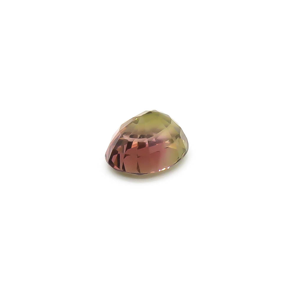 2.20 ct Oval Faceted Bi-Colour Olive-Green To Pink Tourmaline